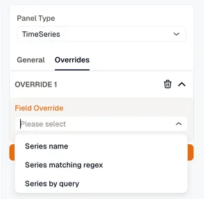 Overrides field override dropdown