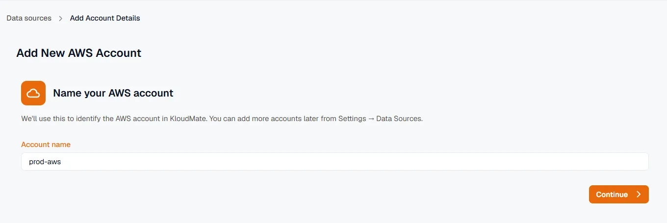 Adding an AWS account