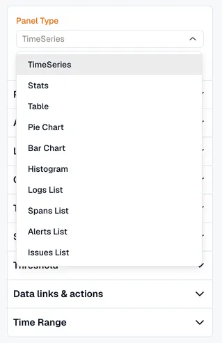 Panel Type options