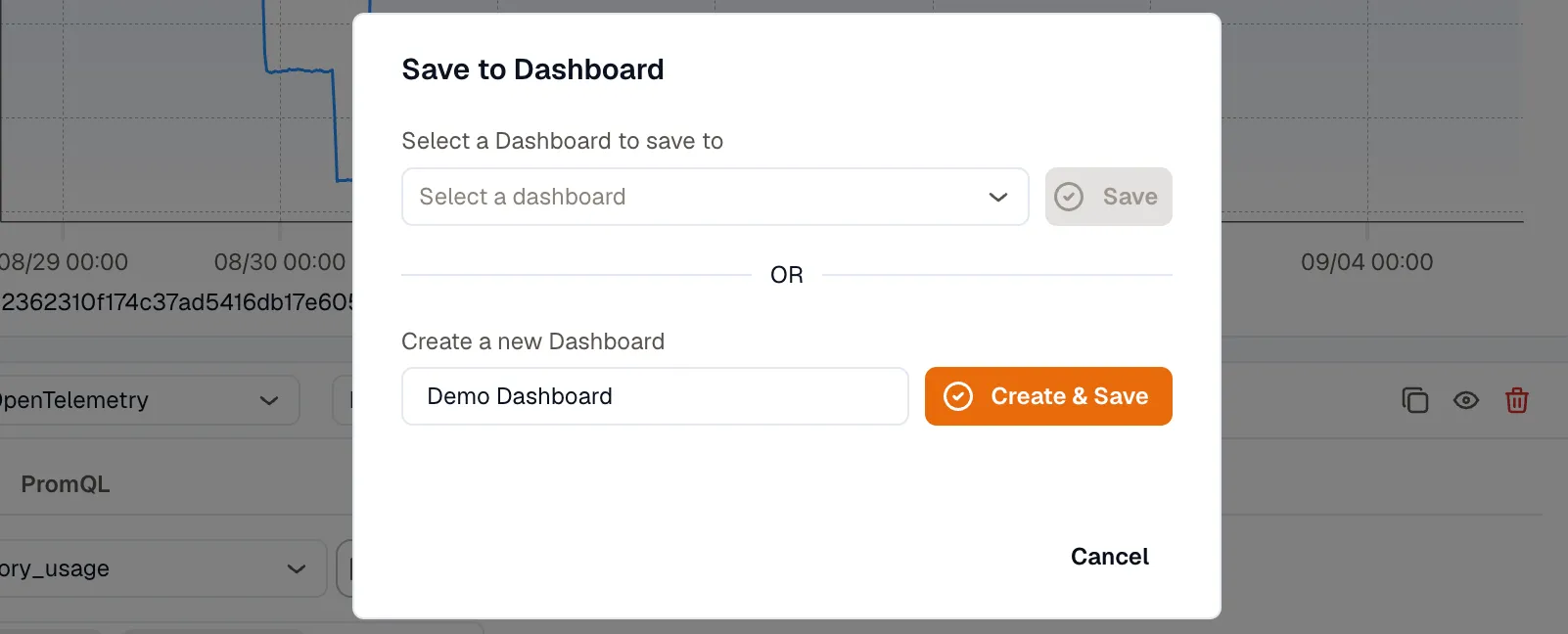 Save to Dashboard