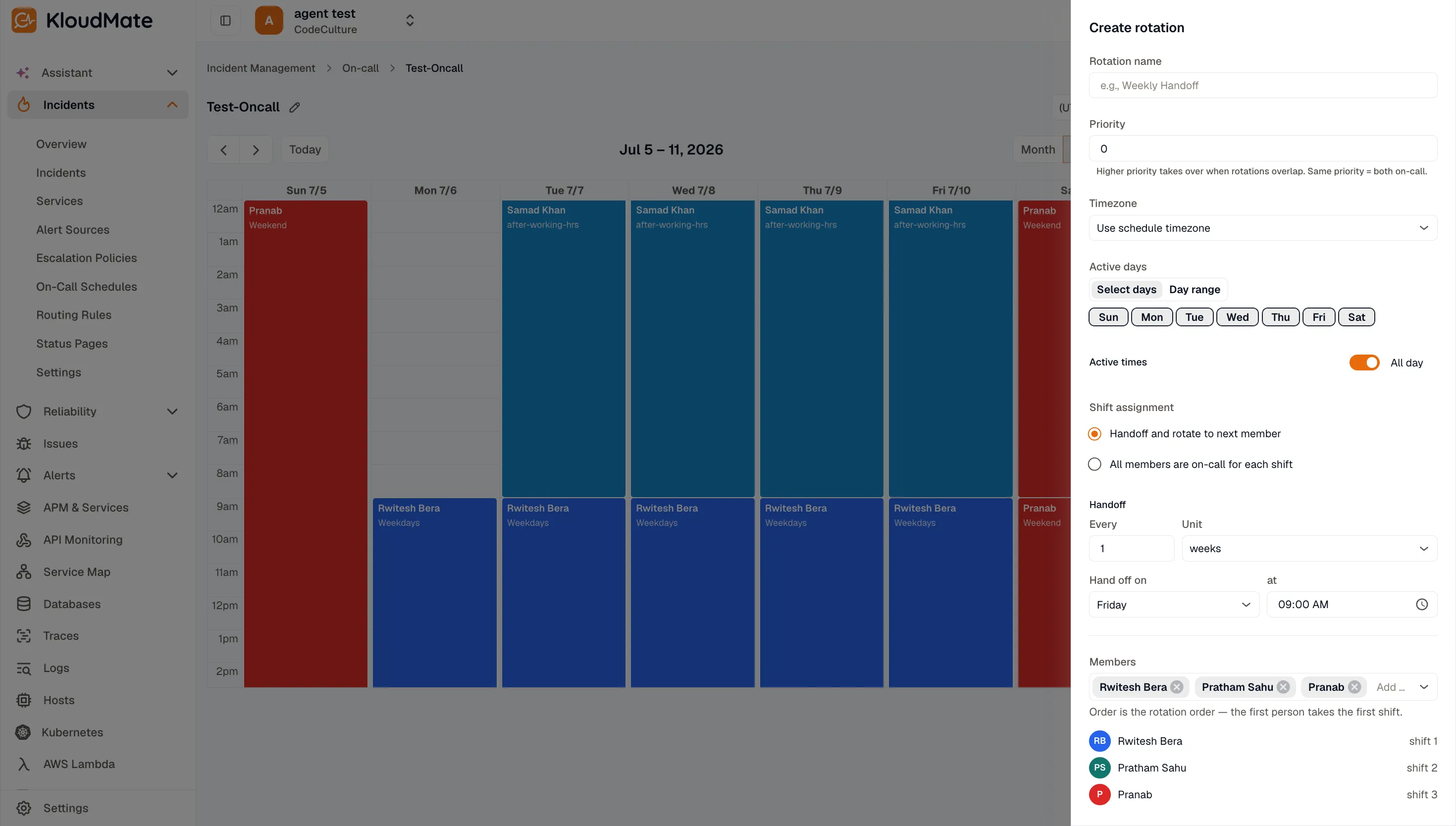 Rotation drawer with rotation settings