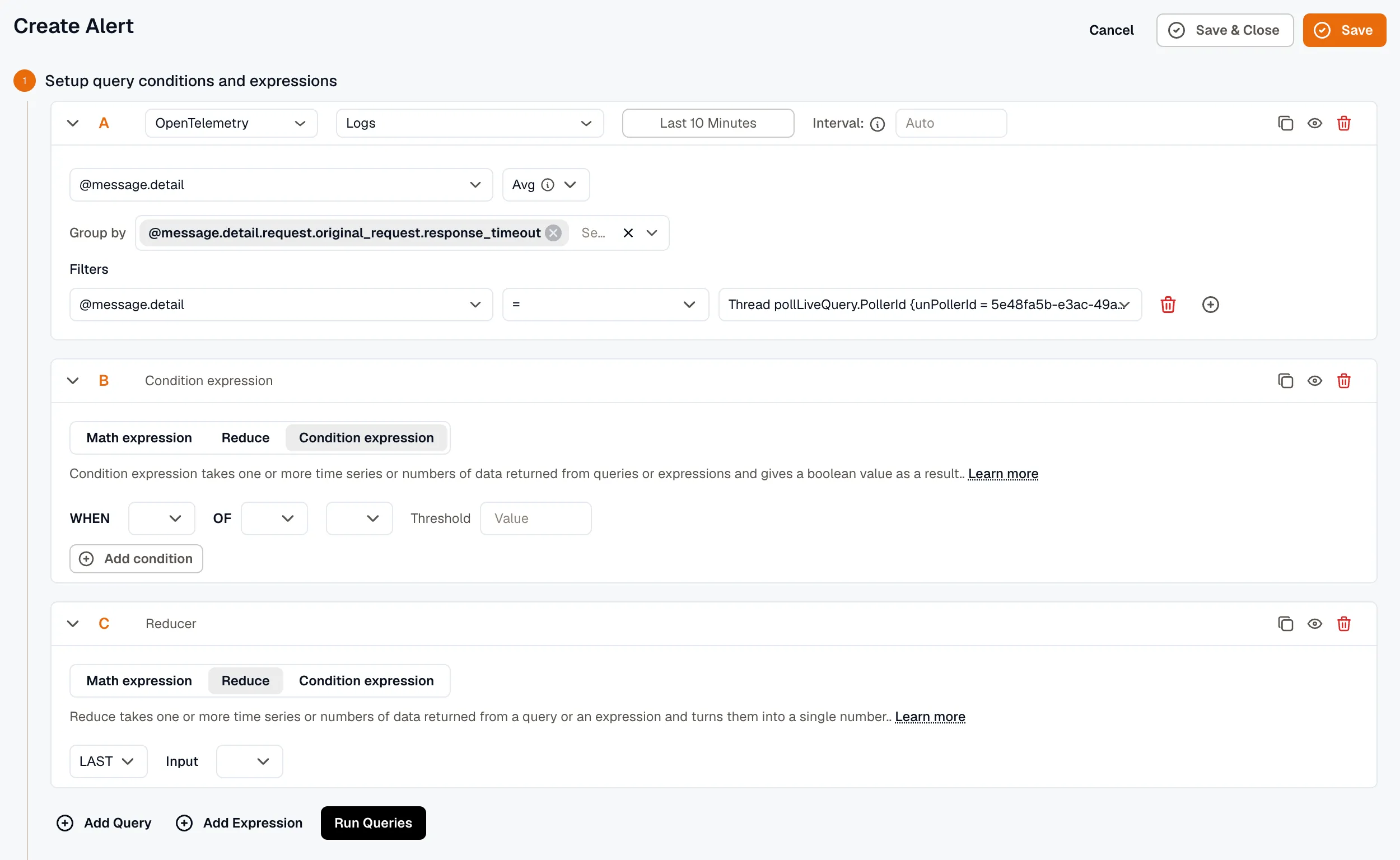 OpenTelemetry / KloudMate query setup