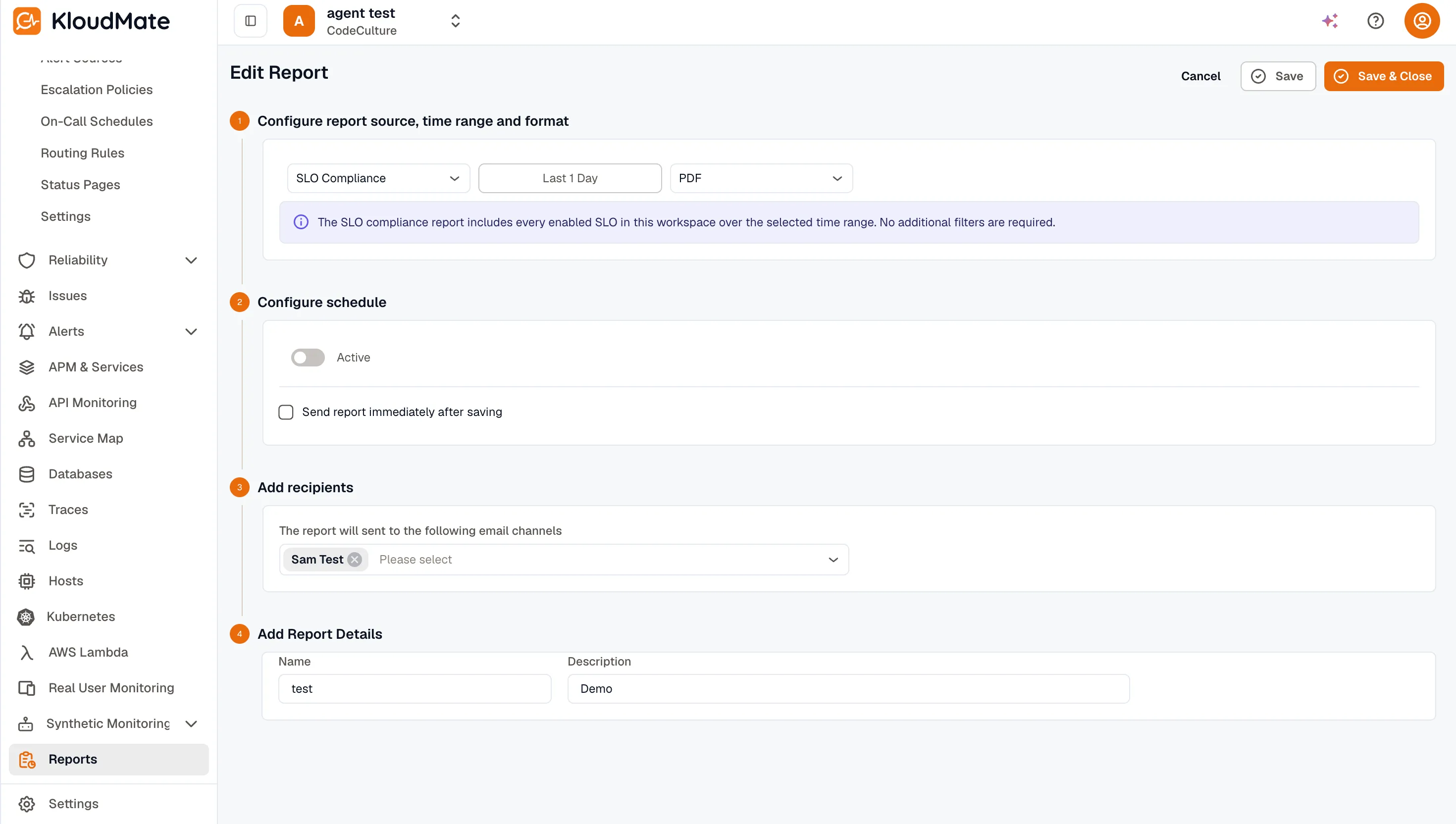 SLO Compliance report source